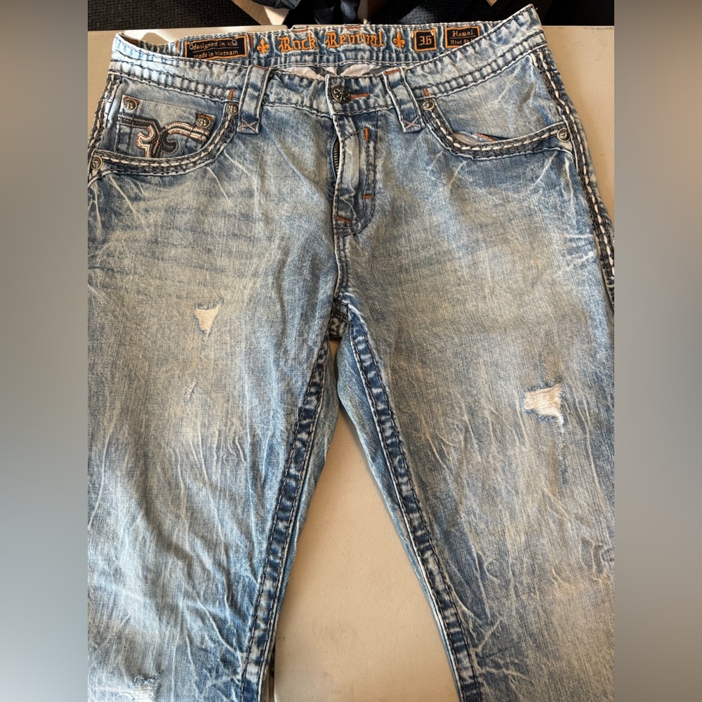 Rock Revival Faded Blue Men's Jeans